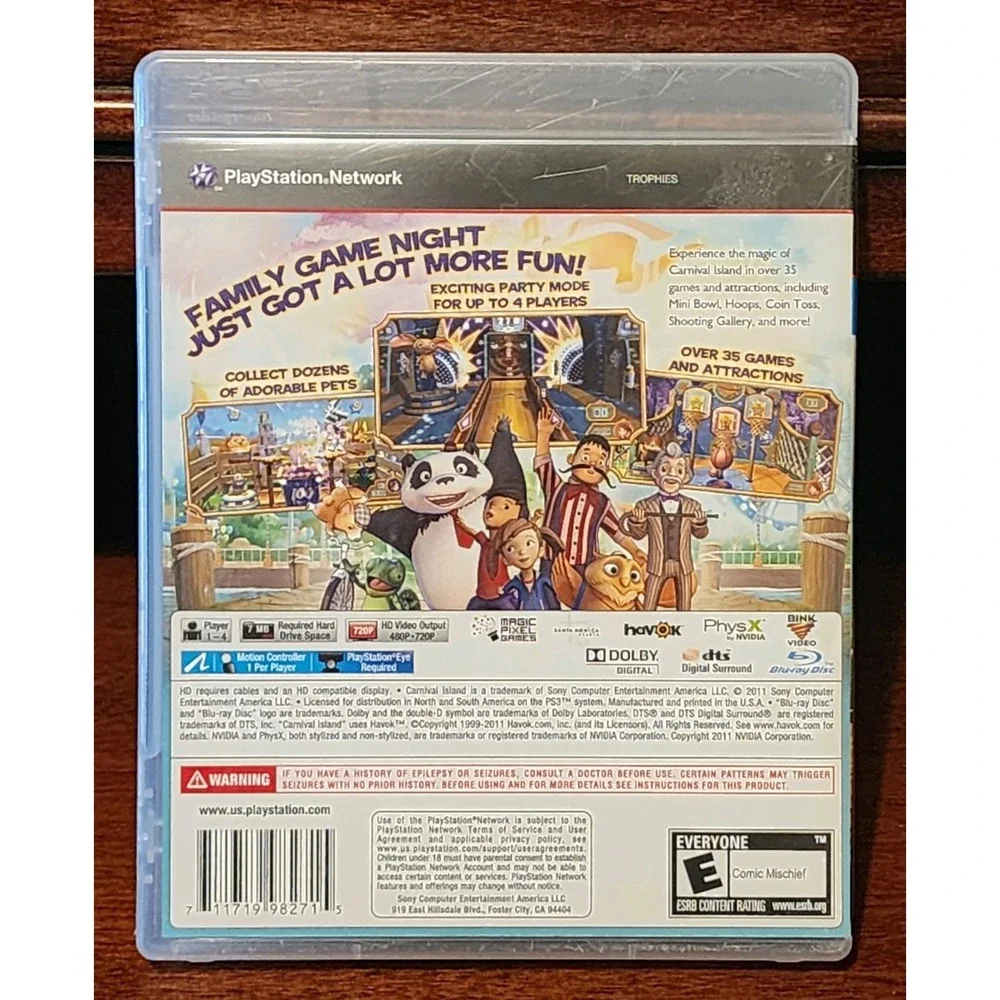 Carnival Island Video, Sony‎ PlayStation 3, PS3 VR